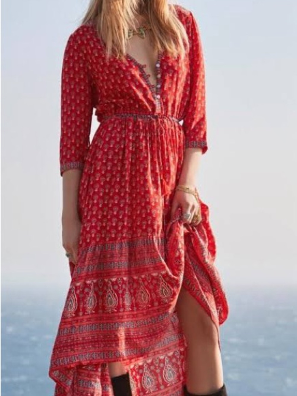 Spell Gypsiana Gown Red Bandana Maxi Dress